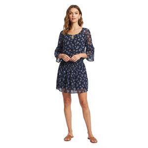 J.Jill Floral Cotton Mini Dress with Elastic Waist
